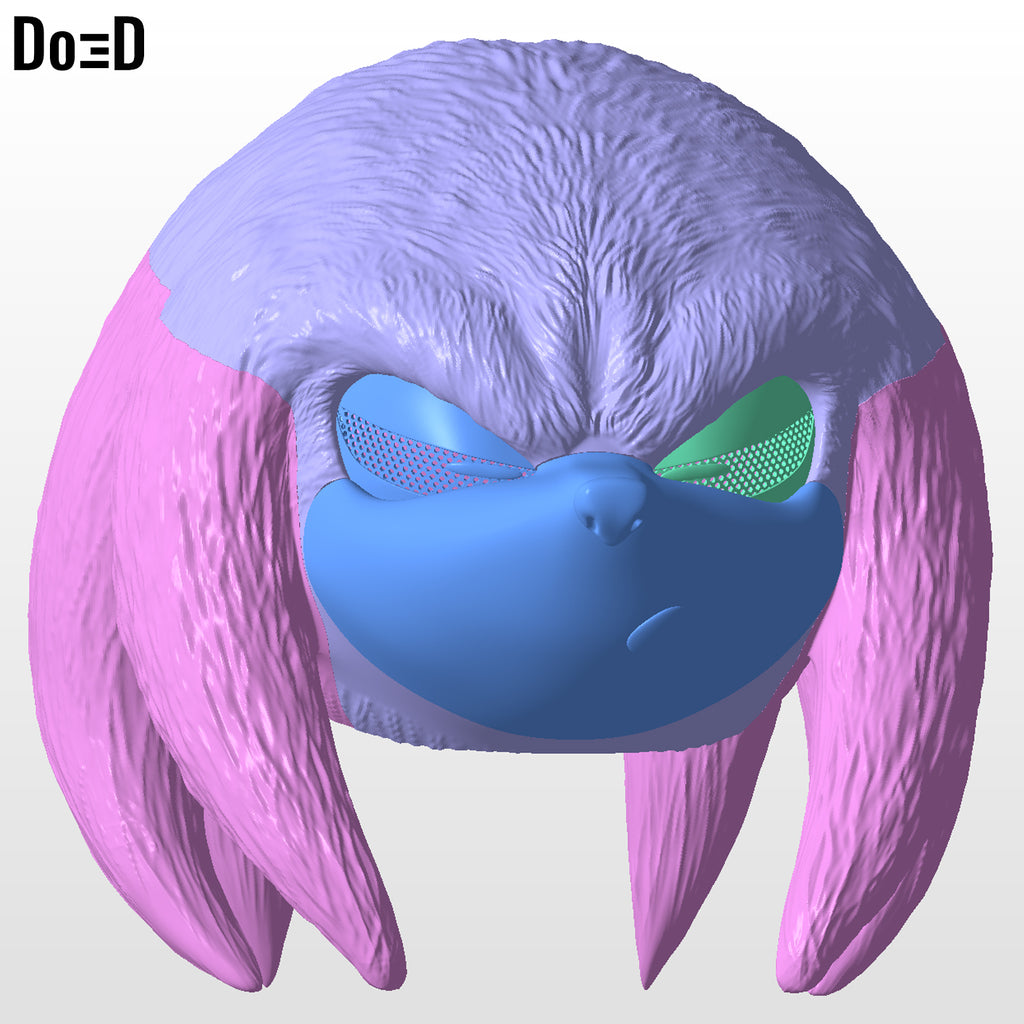 Knuckles Sonic 3 Helmet 3D Model STL File #K117