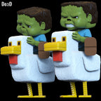 BUNDLE Chicken Jockey Statue Life Size or Any Scale Minecraft Movie 3D Model #CB