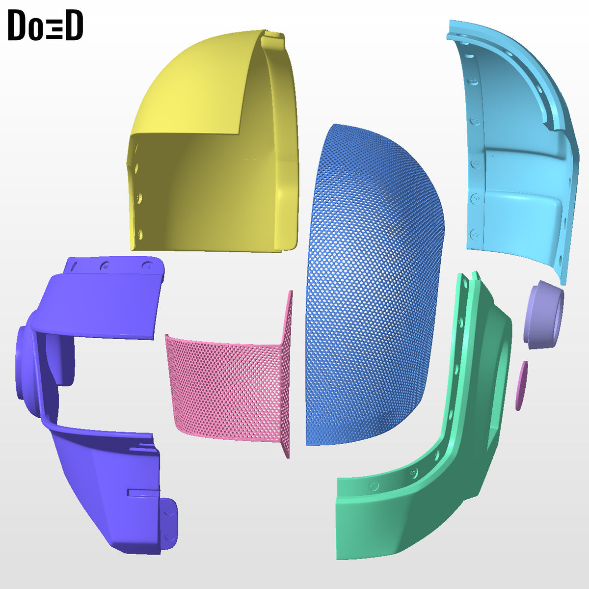 Daft Punk Helmet 2 in 1 Fused Mashup | 3D Printable Model #DP327