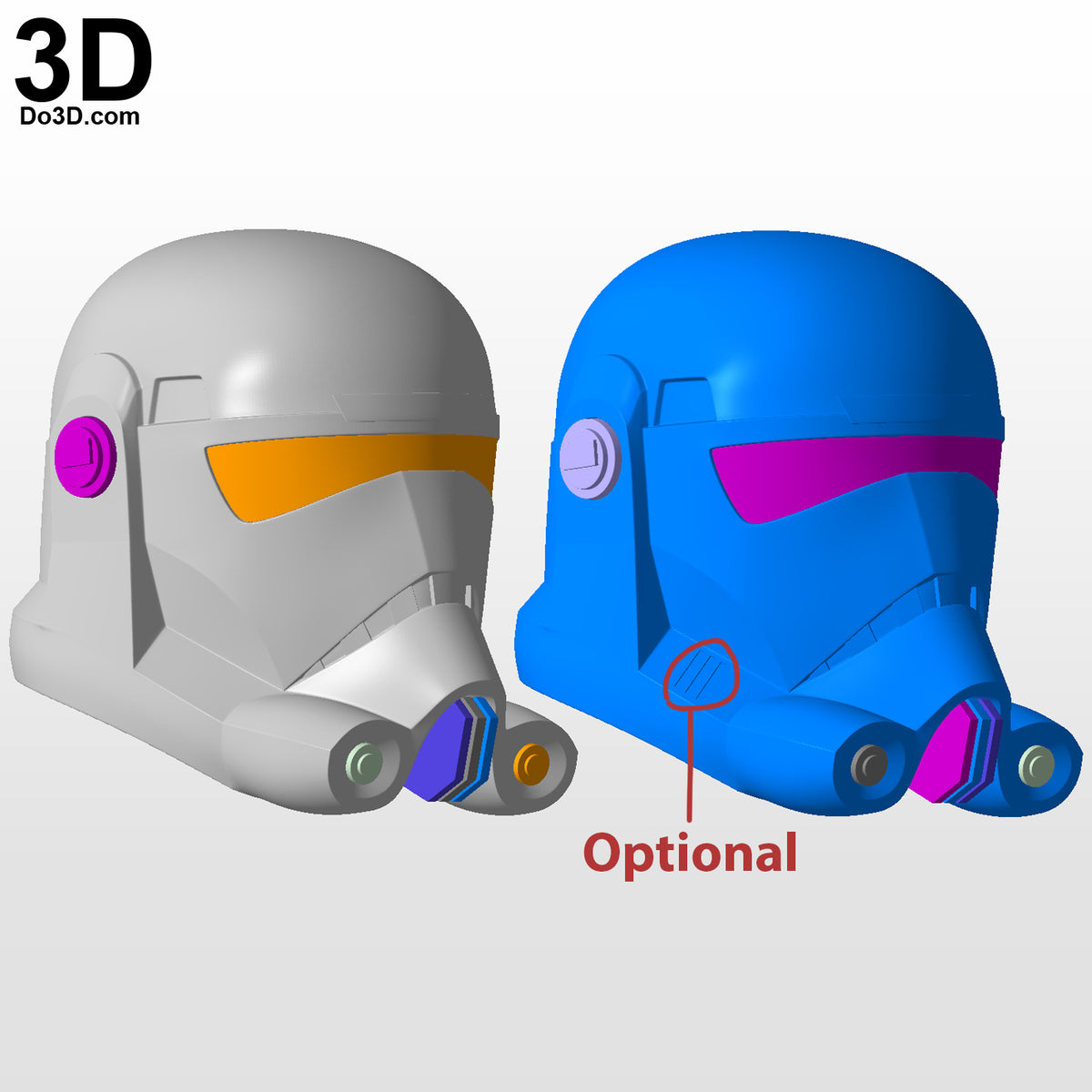 5 Helmet Bundle: Hunter, Echo, Wrecker, and Crosshair 3D Printable Model #BB283