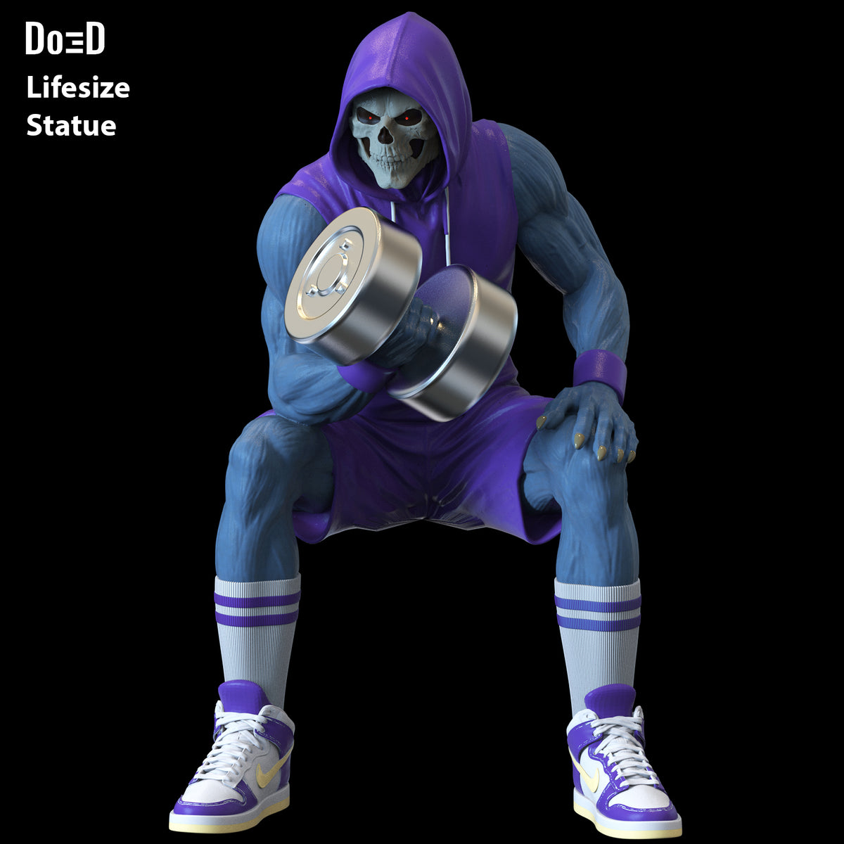 Lifesize Skeletor Gym Workout Statue Figure Masters of the Universe 3D Model #SG