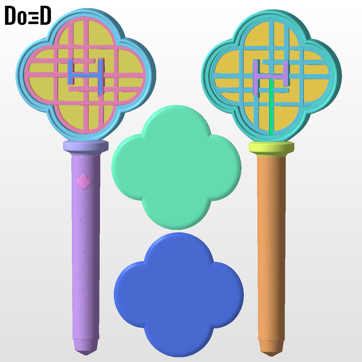 Bundle: Huntrix Saja Boys Fan Light Stick KPop Demon Hunters 3D Model STL #HS112