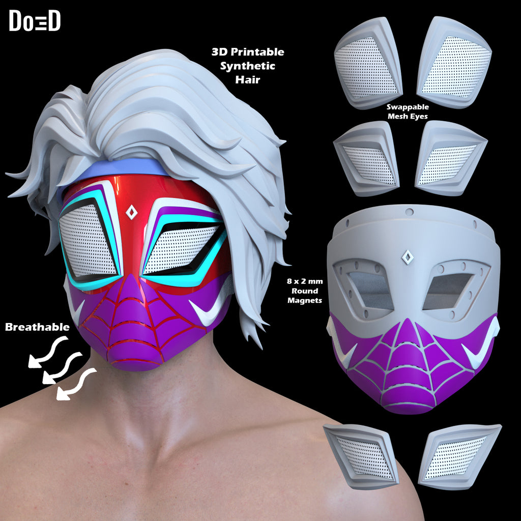 Pavitr Prabhakar Indian Spider-Man Across the Spider-Verse Helmet 3D Model #P19