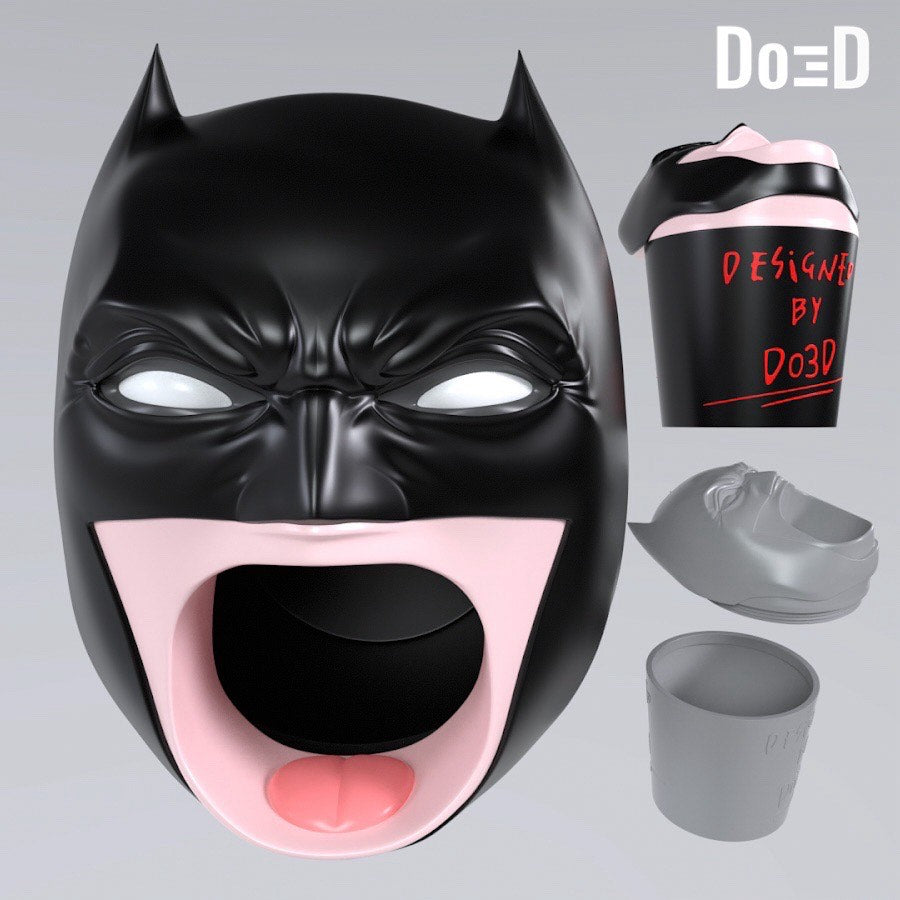 Batman Popcorn Bucket / Container Do3D Screamer 3D Printable Model STL #BB28