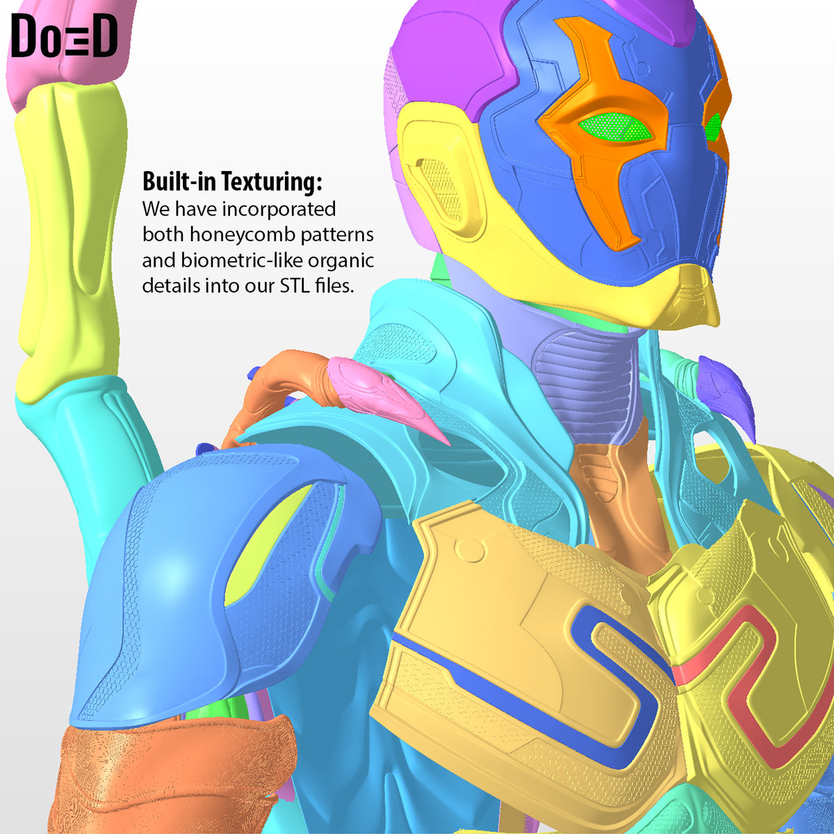 Blue Beetle V2 Full Body Armors + Sword 3D Printable Model STL Print File #BV271