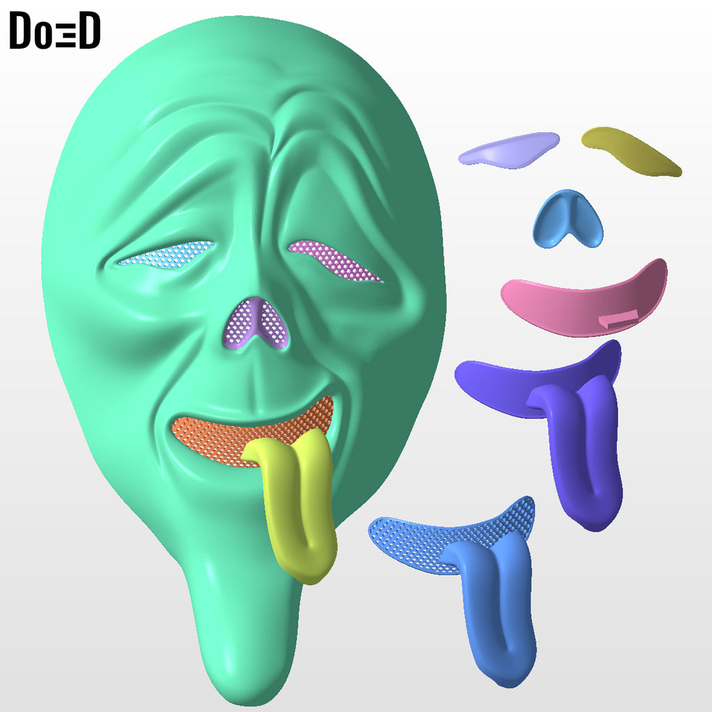 Wazzup Ghostface Mask Scary Movie High Tongue Out 3D Printable Model STL #GFS628