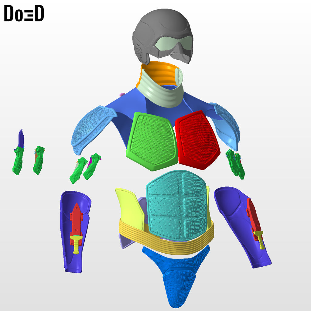 Black Noir full body armors, helmet, weapons | 3D Printable Model STL File BN953