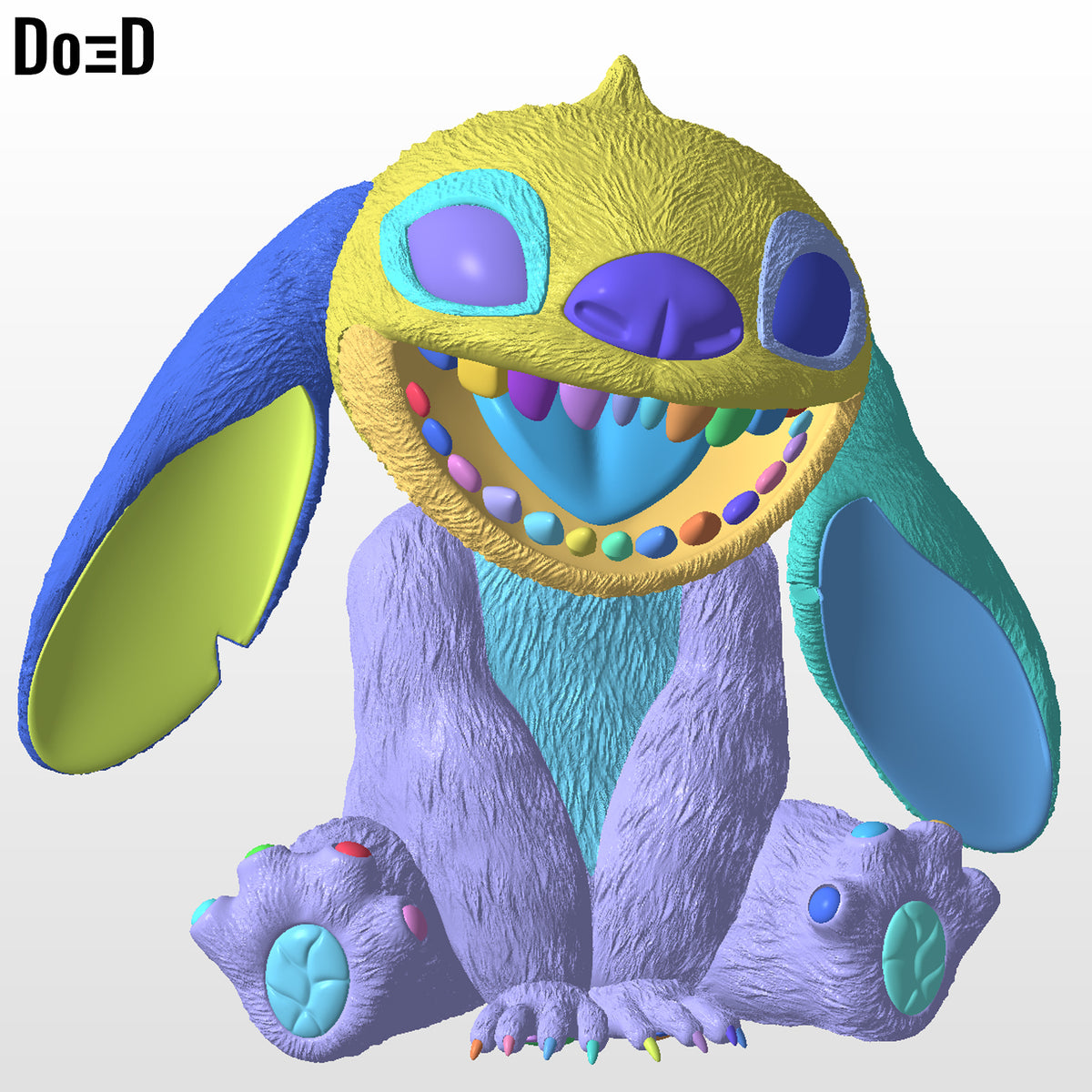 Stitch Life-Size 1:1 Scale Sitting Statue Modular, Swappable 3D Print File #SS73