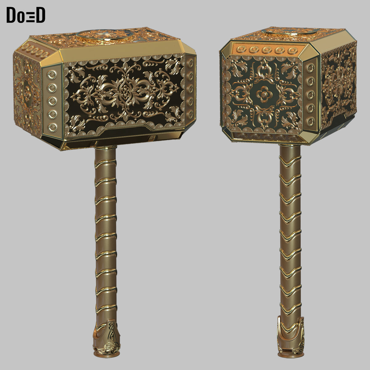 Mighty Thor Gold Mjolnir Concept by Do3D | 3D Printable Model STL File #MG039