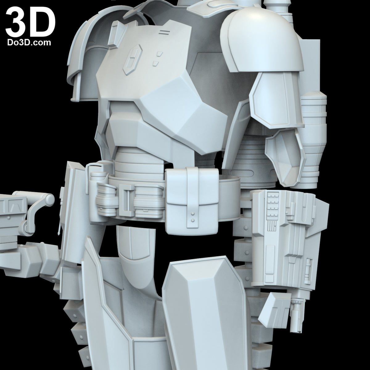Heavy Infantry Mandalorian Paz Vizla Armor Set | 3D Model Project #6298