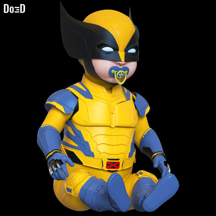 Baby Wolverine Sitting Figure Statue 3D Model Print File #BW36