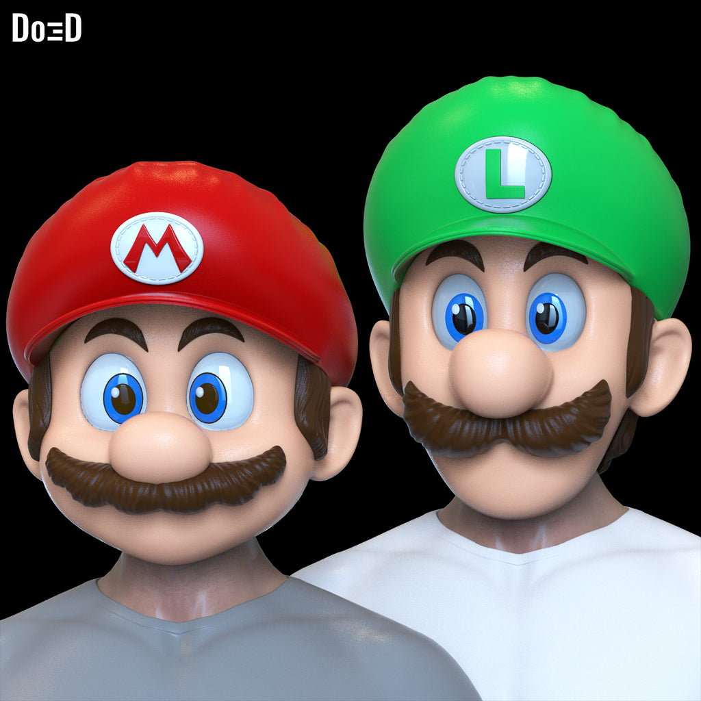 Bundle: Super Mario Movie Helmets Luigi Mario | 3D Printable Model #BSMM02