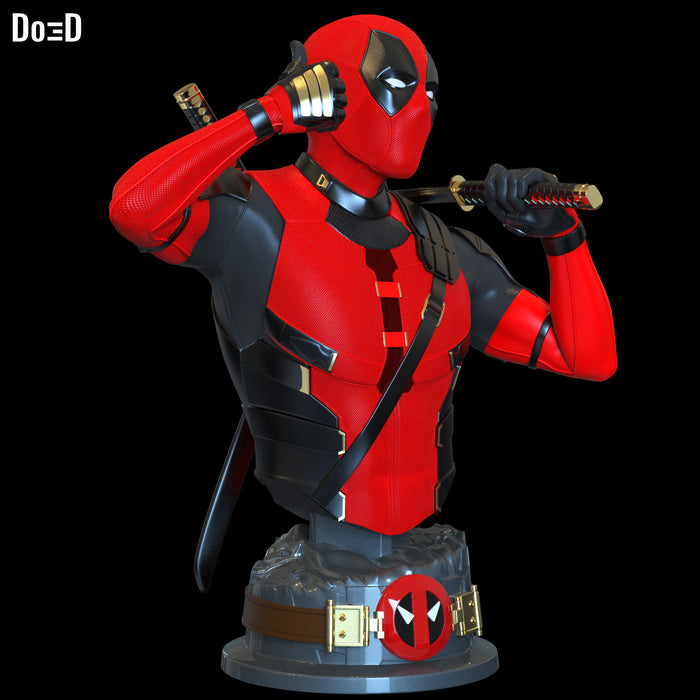Thumb Up Deadpool Bust Life Size 1:1 Statue Figure | 3DPrintable Model #D2929