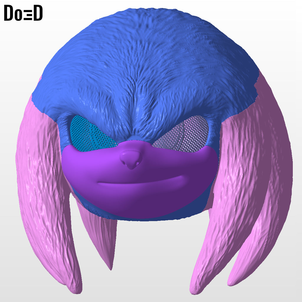 Knuckles Sonic 3 Helmet 3D Model STL File #K117