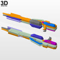 XXXG-00W0 Wing Gundam Zero Twin Buster Rifle, Blaster | 3D Printable Model #4711