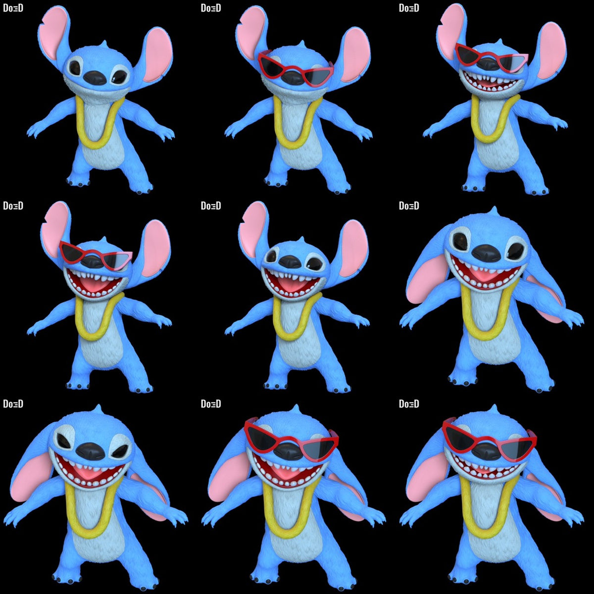 Stitch Bundle Sitting & Standing Statue Life-Size 1:1 Scale Modular 3D File #SB1