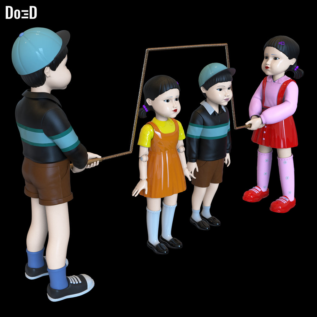 Bundle: Young-hee Cheol-su All 4 Figures Squid Game Season 3 | 3D Model #SB214
