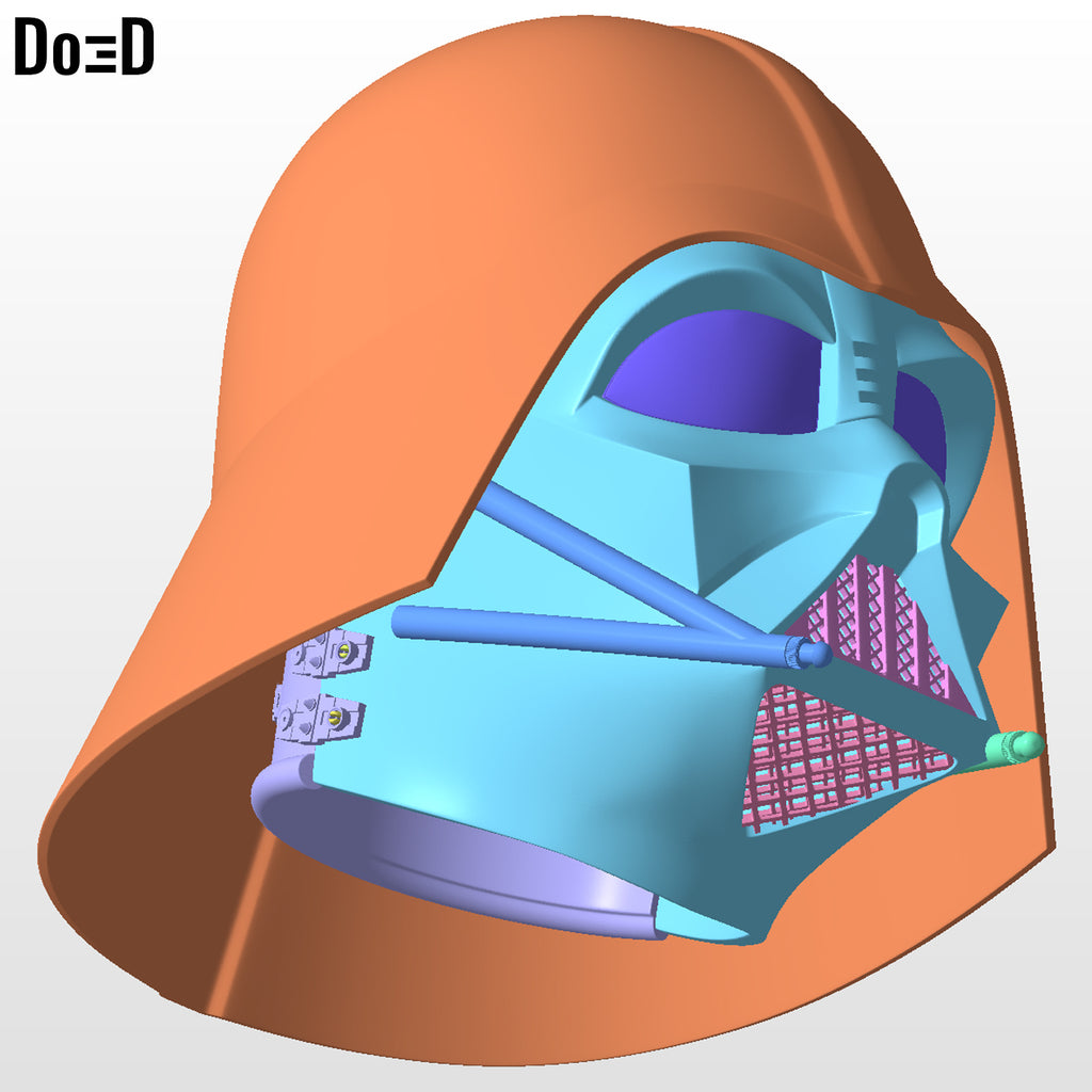 Classic Darth Vader Star Wars Helmet w/ Dome + Neck Strap|3D Model Project #6705