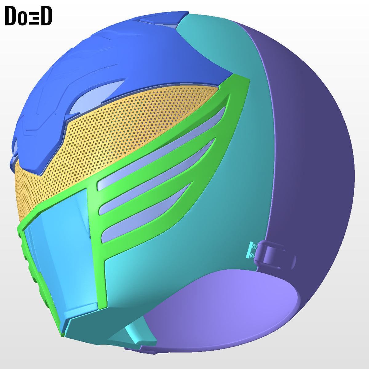 White and Gold Ranger Helmet Mighty Morphin Power Rangers MMPR 3D Model #W55