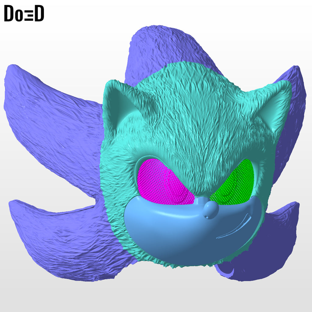 Shadow Sonic 3 Helmet 3D Model STL File #S115