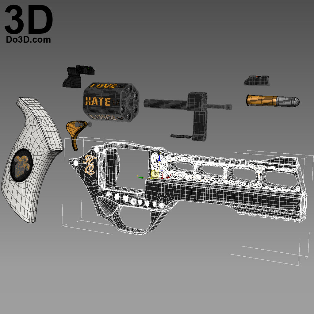 Harley Quinn's Revolver Suicide Squad Pistol Gun | 3D Printable Model #1188