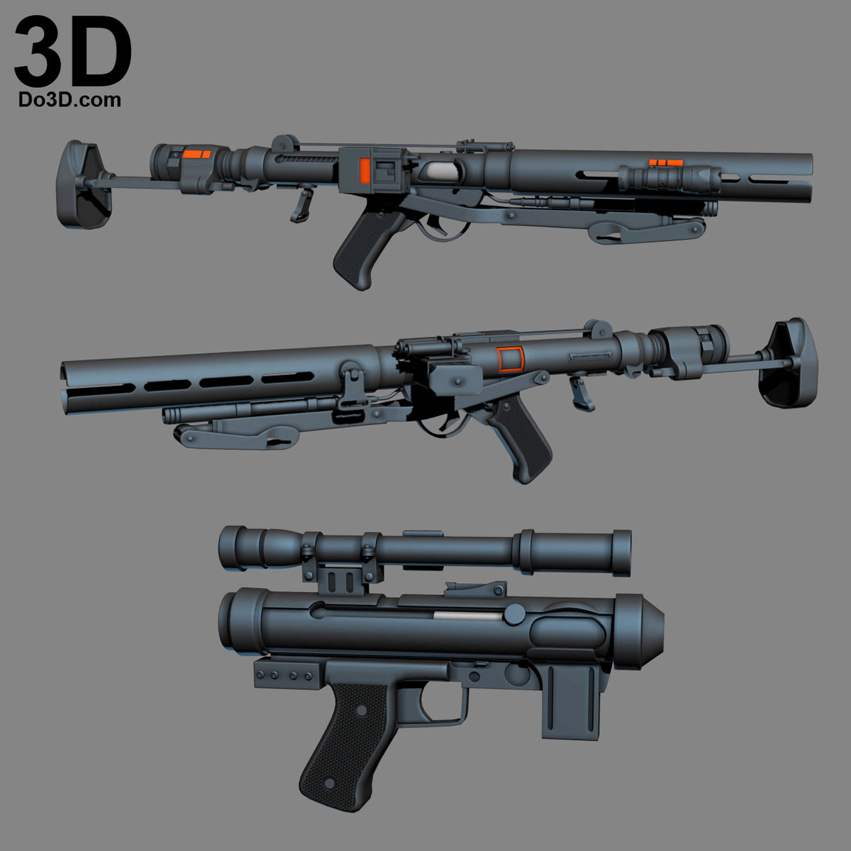 Imperial Death Trooper Gun Blaster Rifle Pistol E-11 |3D Printable Model #1523