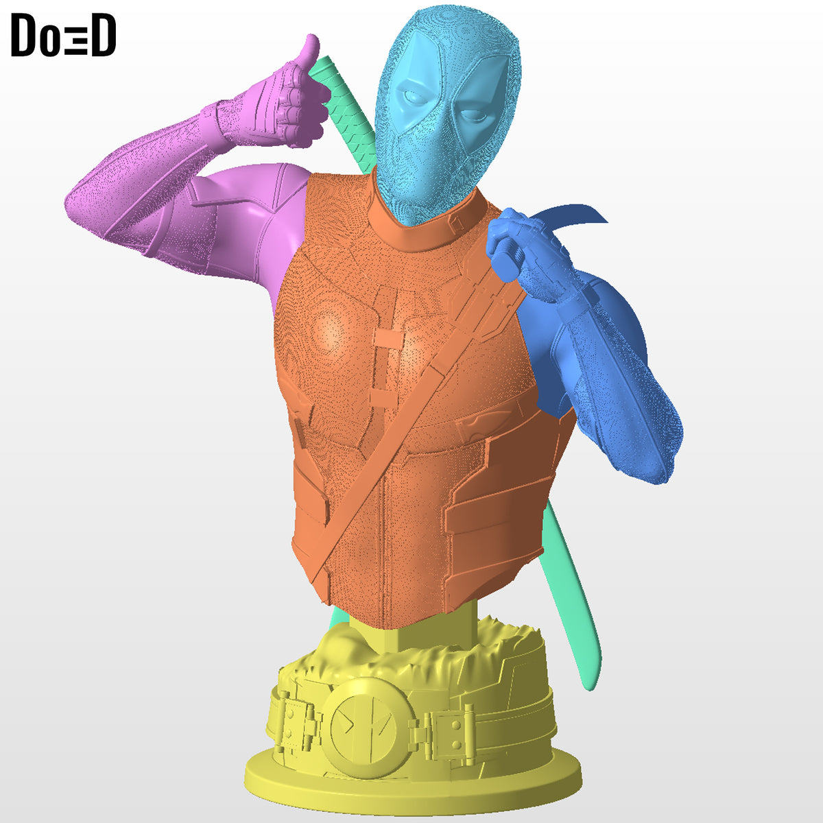 Thumb Up Deadpool Bust Life Size 1:1 Statue Figure | 3DPrintable Model #D2929