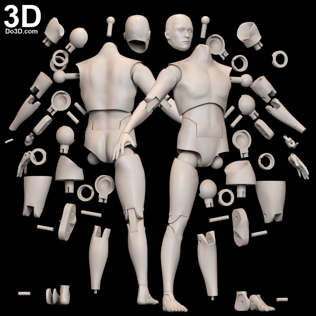 Articulated Action Figure Toy With Full Body Joints 3D Printable Model STL #1716