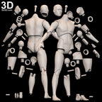 Articulated Action Figure Toy With Full Body Joints 3D Printable Model STL #1716