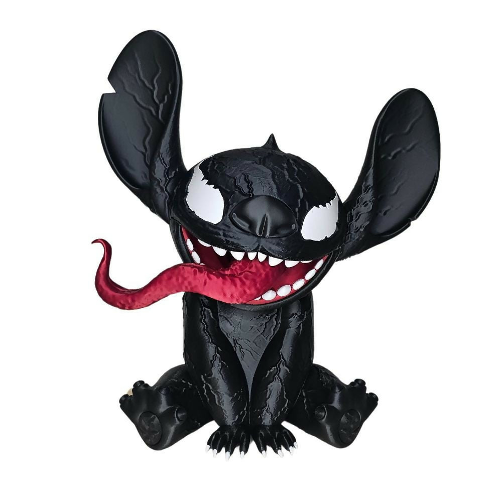 Venom Style Stitch - Experiment 626 – 3D Printed Decorative Mashup Figure for Display