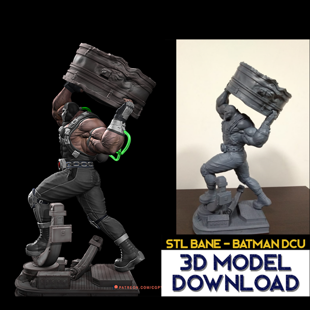 BANE - BATMAN 3D PRINTABLE MODEL STL