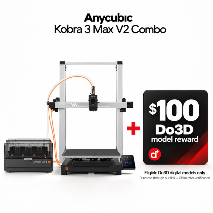 Anycubic Kobra 3 Max V2 Combo plus a $100 Do3D model reward. Purchase through our link and claim after verification.