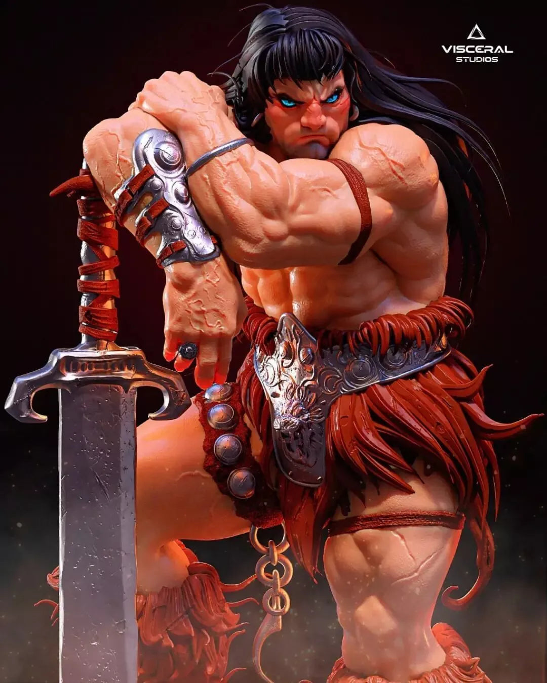 Conan the Barbarian 3D Print File, Simon Bisley Inspired Fantasy Sculpture (STL) by Visceral Studios – gallery view 2