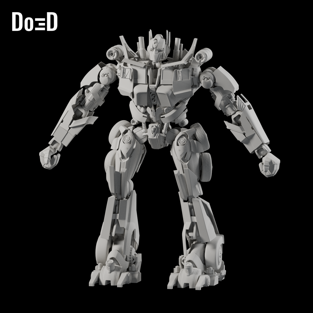 Do3D Optimus Prime Transformers articulated toy, accurate Blender clay render