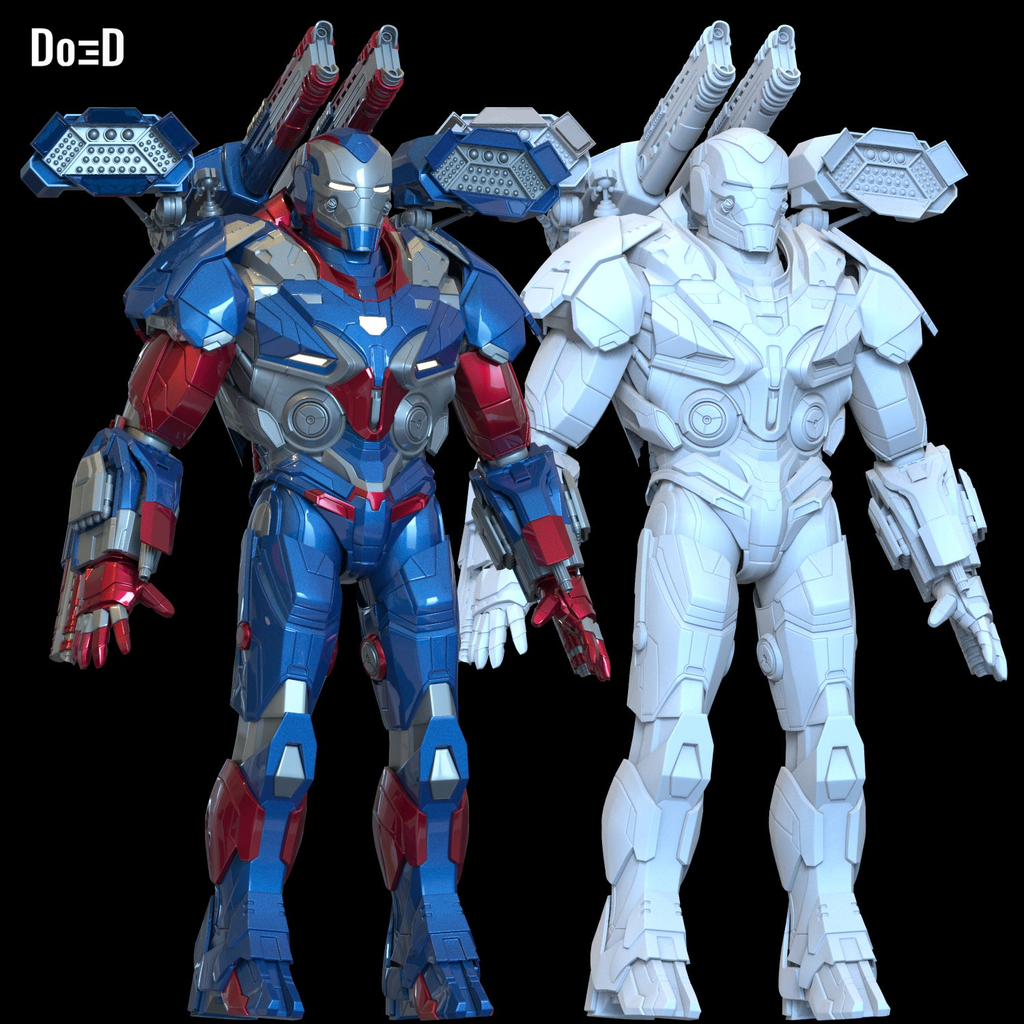 3D Print Model: Avengers Endgame' Iron Patriot Armor Suit File Format STL #6147
