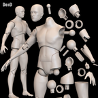 Articulated Action Figure Toy With Full Body Joints 3D Printable Model STL #1716