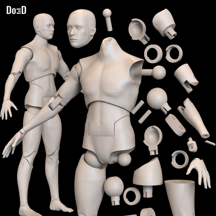 Articulated Action Figure Toy With Full Body Joints 3D Printable Model STL #1716