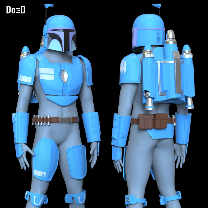Death Watch Armor Jetpack Two Stripe Mandalorian 3D Model Project #6475