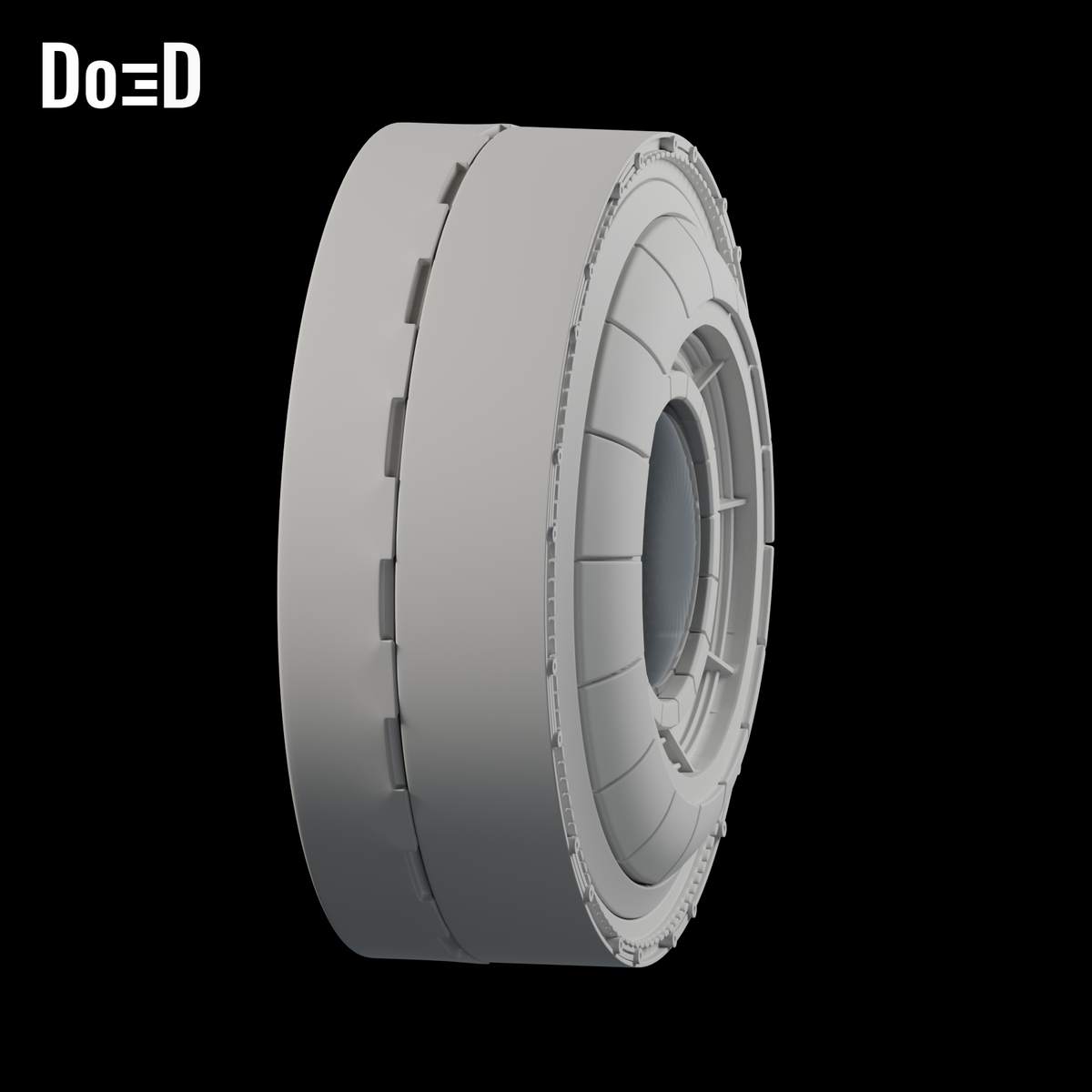 Do3D Iron Man round arc reactor prop, side view of the same model
