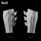 Do3D Batman v Superman original left and right gauntlets, accurate Blender clay render