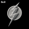 Do3D CF519 The Flash 2023 lightning emblem and circular insert, accurate Blender clay render