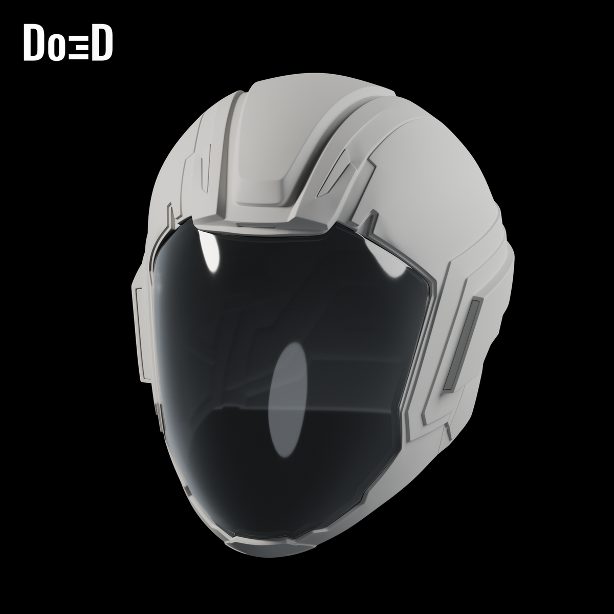 Kang the Conqueror helmet, original supplied model with glass visor, Blender rendered front view