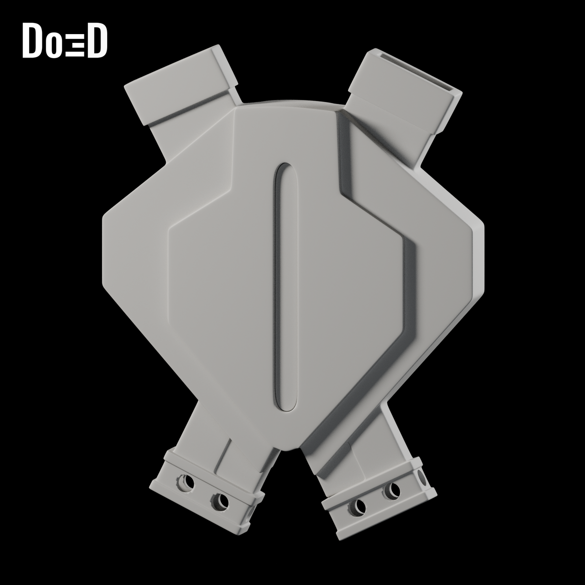 Do3D Deadpool 3 scabbard back harness, accurate Blender clay render