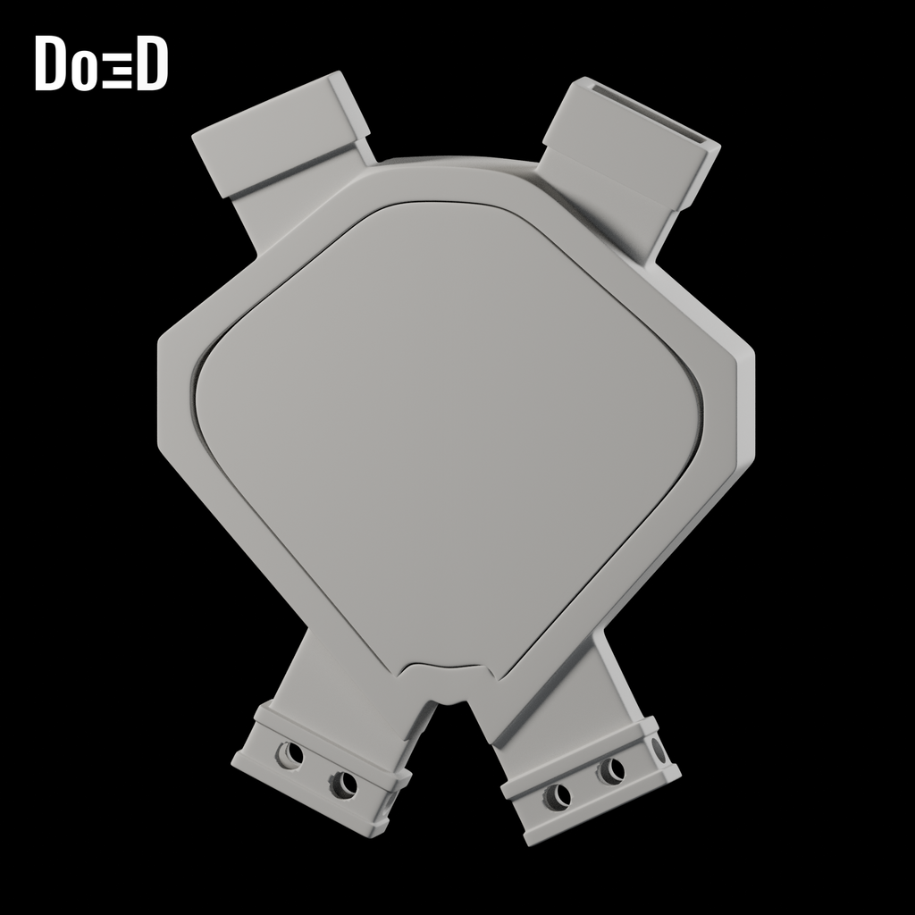 Do3D Deadpool 3 scabbard back harness, rear view of the same supplied configuration