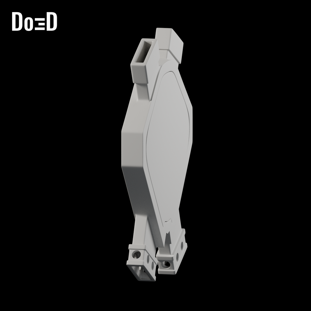 Do3D Deadpool 3 scabbard back harness, side view of the same supplied configuration
