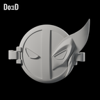 Do3D DB11 Half Deadpool Half Wolverine belt buckle, accurate Blender clay render