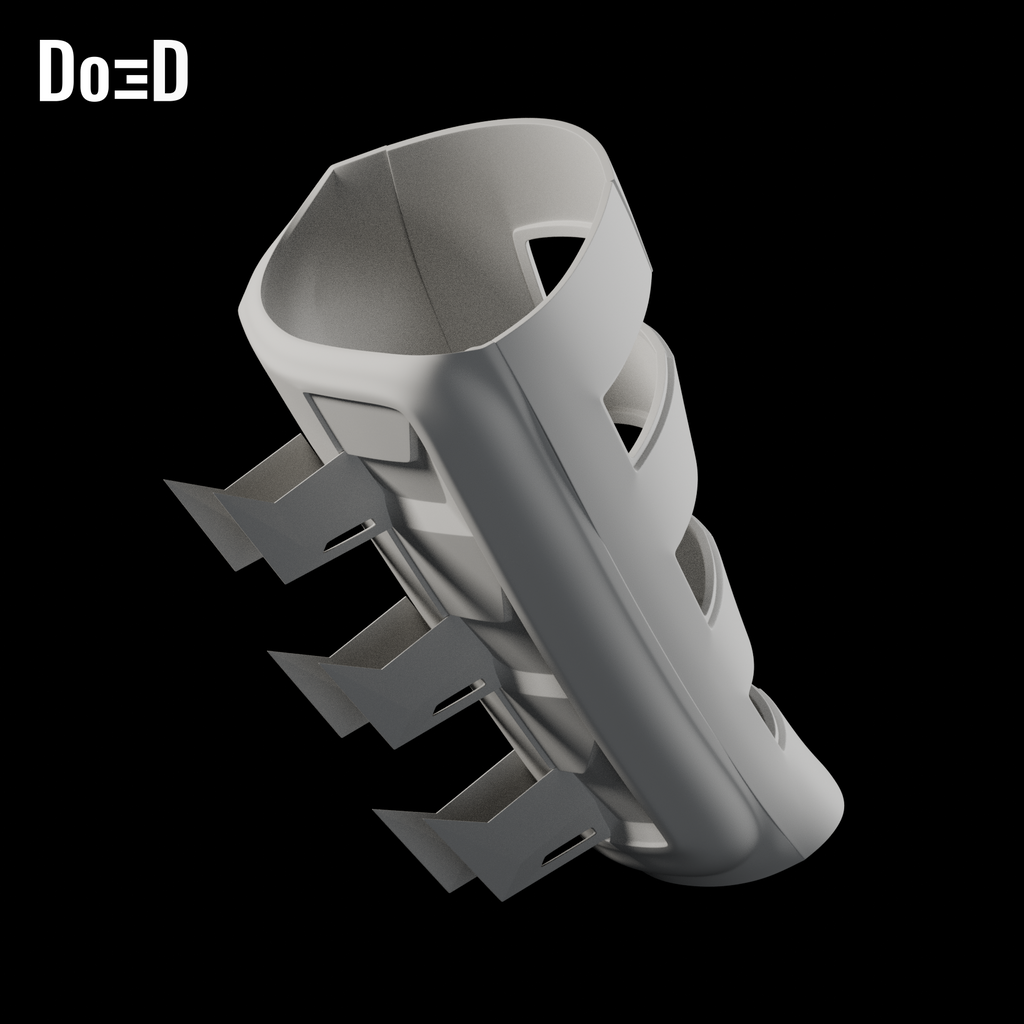 Do3D Dark Knight 2008 right gauntlet, accurate Blender clay render