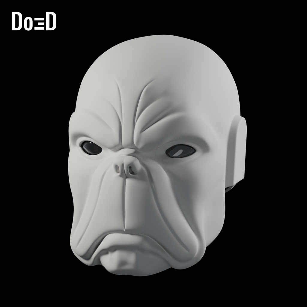 Do3D Doga Raj Comics helmet mask, accurate Blender clay render