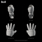 Iron Man Mark VI / IV Gauntlet G46, Blender matte-clay angled inner and back views; supplied left and right forearms and universal hands shown separately