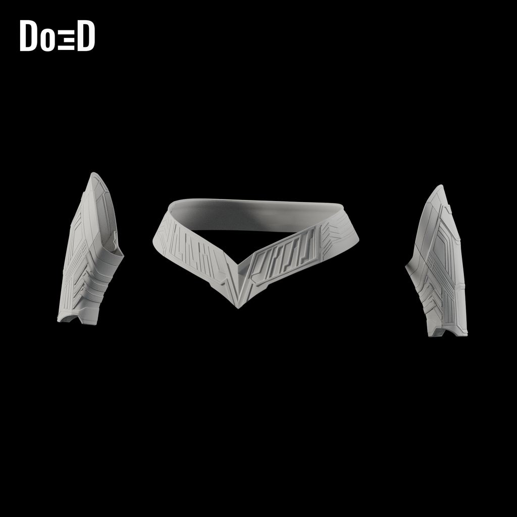 Do3D Shazam 2 female gauntlets and belt, accurate Blender clay render
